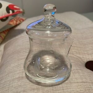 Princess House Heritage Crystal Jam Sugar Syrup Jar With Lid 4.25" Tall